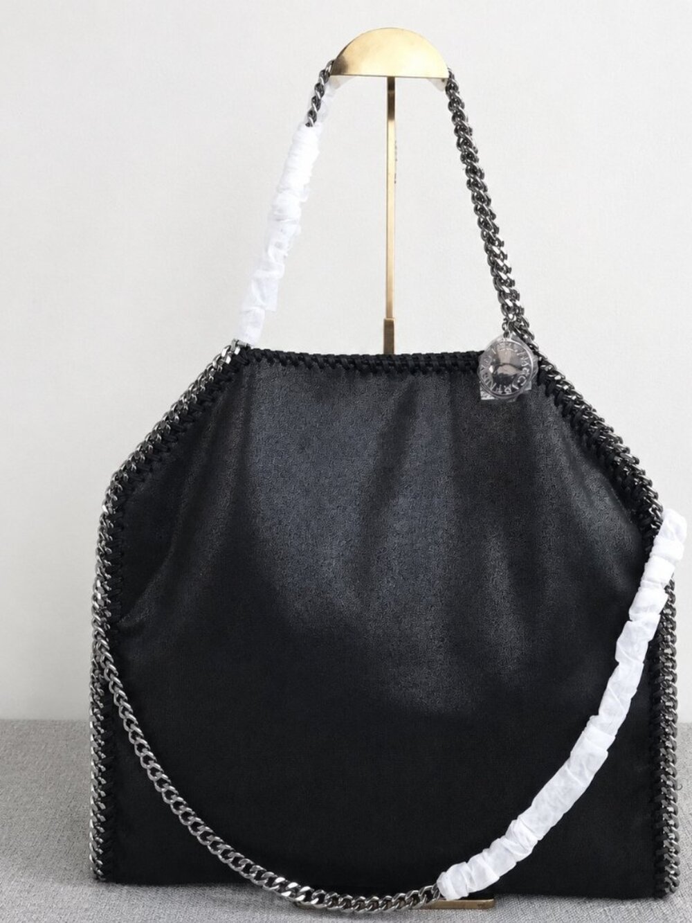 Black Woven Chain Tote + Zip Pouch Set - Picture 2 of 10